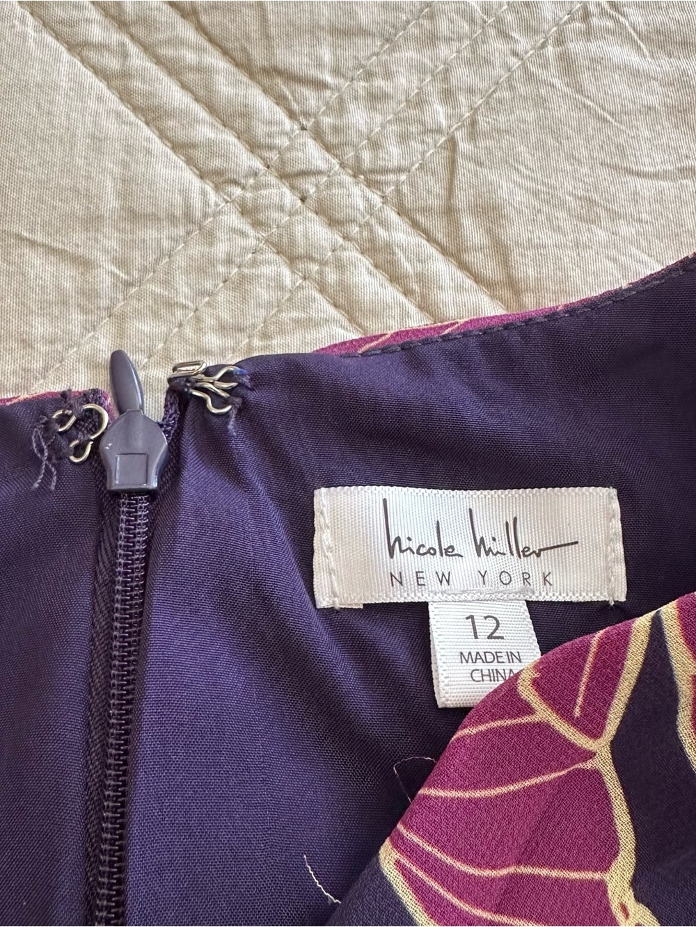 Nicole Miller Women’s Purple Floral Maxi Halter Dress - Picture 4 of 4